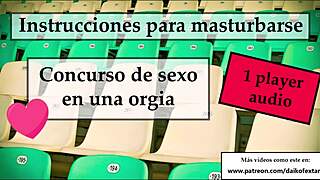 Femdom Ladyboy Leads Jerk Off Contest