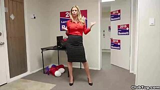 Hot and horny MILF gives a POV handjob
