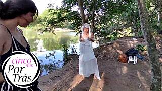 Ever dream of a Halloween street fantasy with a tattooed brunette like this?