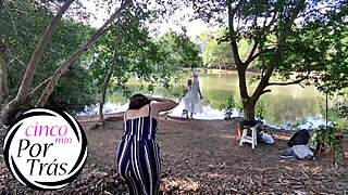 Ever dream of a Halloween street fantasy with a tattooed brunette like this?