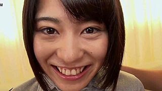 Ema Kato gives sloppy blowjob and handjob