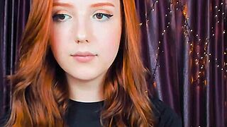 amazing redhead masturbating with toys on webcam, beautiful blowjob