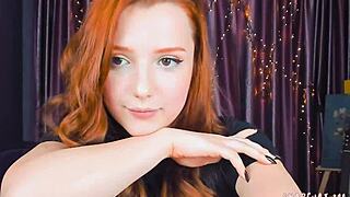 amazing redhead masturbating with toys on webcam, beautiful blowjob