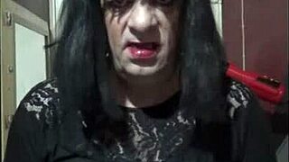 i can't get enough of my dildo during wild anal play as a sissy crossdresser