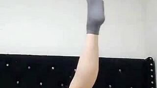 my boyfriend left me alone so i video call my lover for gaping ass