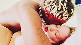 Hot blonde pawg licks cum off her ass