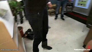 Blonde bombshell gets her ass stretched in public