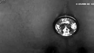 Black and white homemade video of ass fucking and buttplug