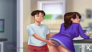 Summertimesaga Swimsuit Babe Gets Wet Pussy Creampied in Kitchen