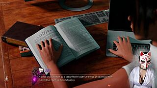 in Croft adventures ep 5, she gives a glory hole blowjob in the toilet