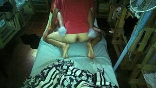 Latina milf passionately fucks in missionary position at night with her partner. Intense amateur couple action.