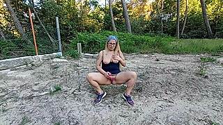 meryledyxxx masturbating outdoors in the mountains and squirting everywhere