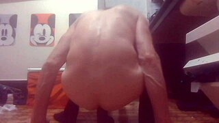 Trans woman with small breasts enjoys anal play with toys and big cock