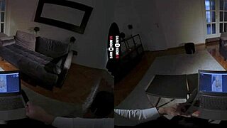 Redhead in Dark Room VR Flaunts Big Tits and Ass While Sucking Cock