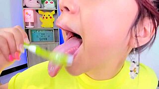 lila jordan brushing her teeth on webcam 😊