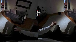 Redhead in Dark Room VR Flaunts Big Tits and Ass While Sucking Cock