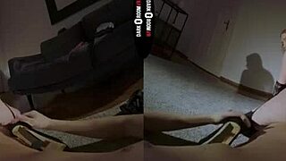 Redhead in Dark Room VR Flaunts Big Tits and Ass While Sucking Cock