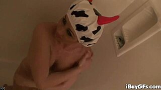 Brooke Haven's seductive solo performance with ample bosom and intimate areas