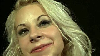European submissive receives rough blowjob in bondage
