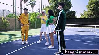 Hey, wanna see how a tennis game with two hot milfs turned into a steamy foursome?