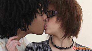 18videoz - Teen Rebecca Rainbow Gets Fucked Hard by Hot Brazilian, Creampie in Shaved Pussy