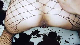 Beautiful wife in stockings enjoys hot sex