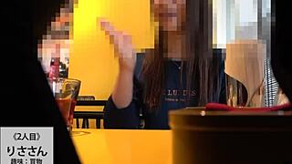 Asian babe with big tits gives blowjob