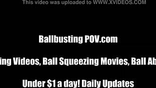 Bratty Mistress Kicks Slave In The Balls