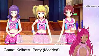 Vtuber Lewdneko's wild party game session in Koikatsu