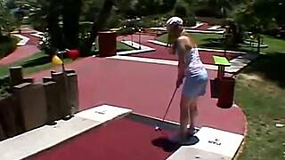 Blonde teen Little April teases and pleases herself outdoors