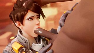 Tracer Pays Bet With Blowjob. See The Cumshot?