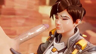 Tracer Pays Bet With Blowjob. See The Cumshot?