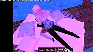 A sensual encounter amidst the chill of winter, depicted through animation