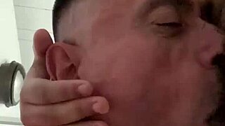 Gay blowjob in slow motion with gagging and choking