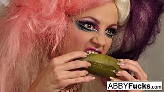 i'm abigail, teasing with music during a photo shoot, showing my big tits and pussys