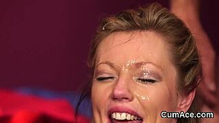 unusual hottie receives facial treatment