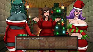 Getting sucked near oblivious girlfriend in hornycraft hentai parody?