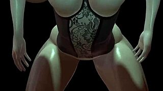 Hot girl with green hair gets fucked from behind in 3D.