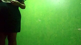 My stepmother sends me a video of herself in a dress without panties.