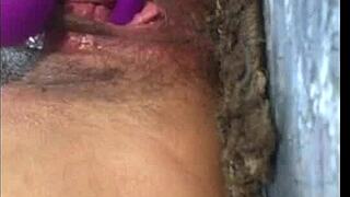 Solo pleasure shared with a former lover over video call