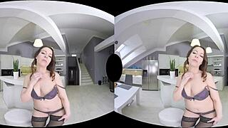 Caroline Ardolino, a sultry brunette MILF, in explicit VR porn