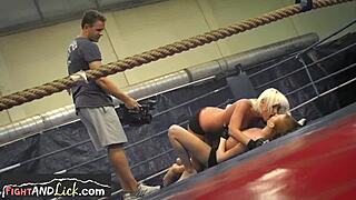 European lesbian babes show off their athletic skills in a no-holds-barred catfight