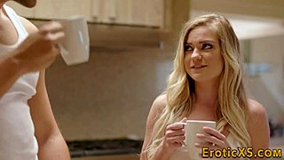 Young blonde babe takes on monster cock in outdoor garage session