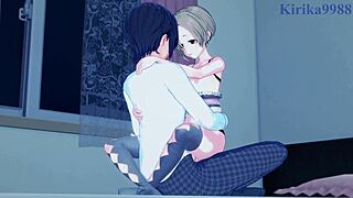 Koume and Hinako have intense sex
