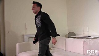 Submissive Blondie Lara Onyx Chained for Double Penetration by Gentlemen