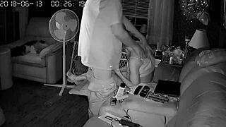 Wife gives intense blowjobs to husband.