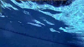 Young lesbian girls fingering each other at the pool