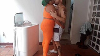 Interracial couple gets kinky with AC repairman's big cock