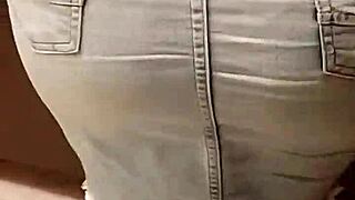 skirtshouse fucks clara in her jeans skirt, bending her over for intense action