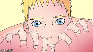 Naruto's playing with Saber's tits and fucking her hard! 😏